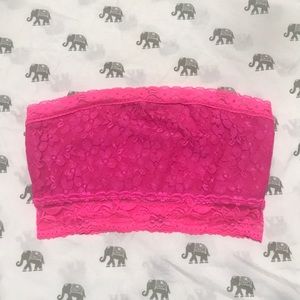 NWOT Hot Neon Pink Lace Bandeau or Bralette